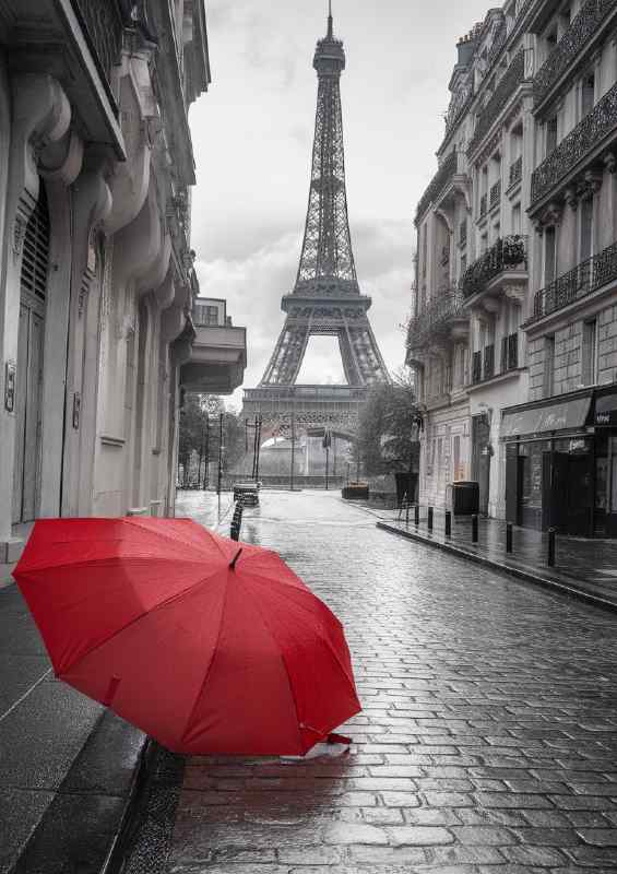Parisian street on a rainy day in paris | Canvas