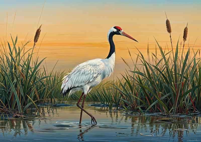 Heron on the waterlake | Poster