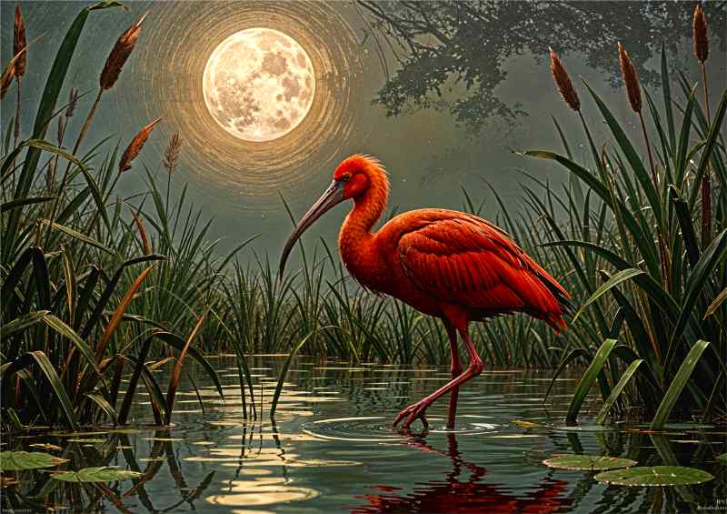 Red Egret in the water | Metal Poster