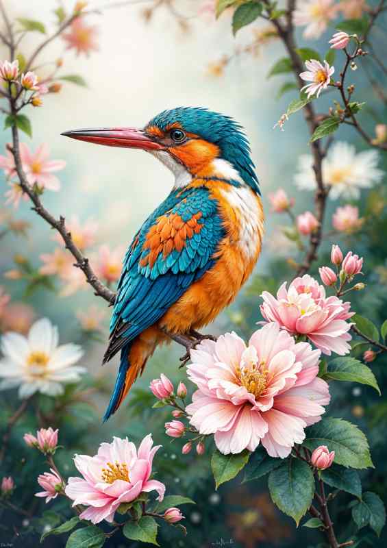 Elegant Kingfisher on a perch | Di-Bond