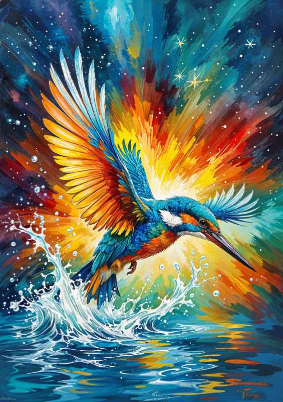 Kingfisher fishing | Poster