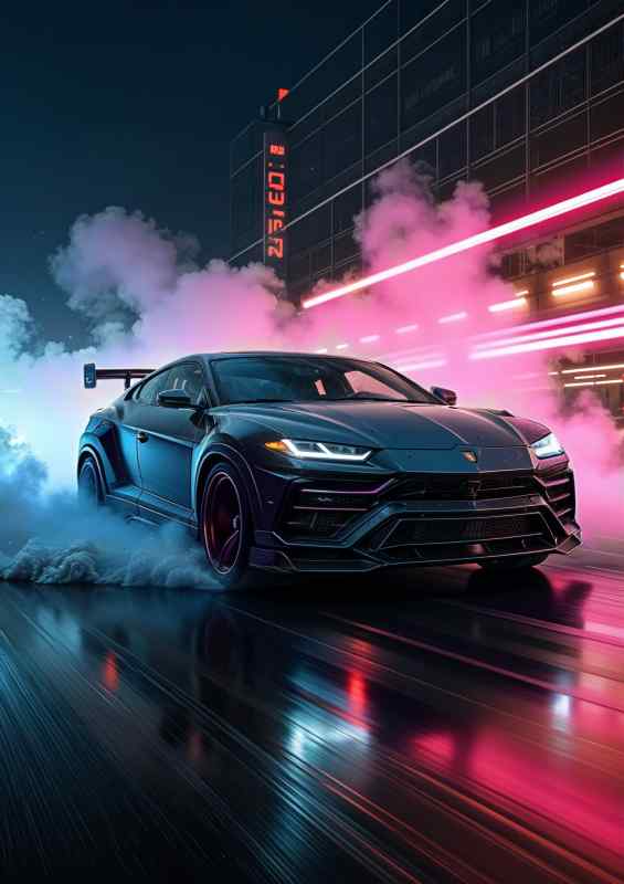 Lambourghini urus on the track in motion | Poster
