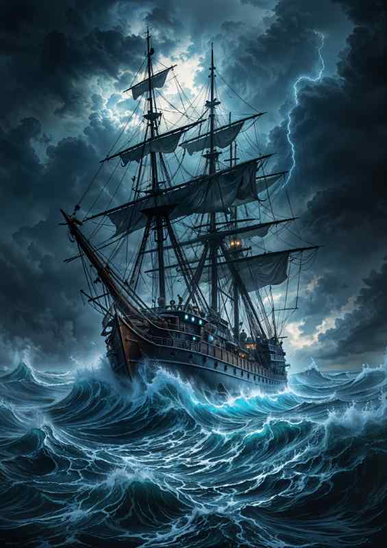 Old saling war ship at sea | Di-Bond