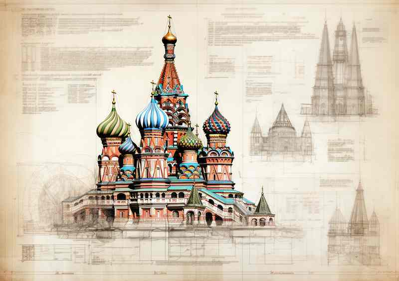 Moscows Colorful Splendor Russia | Metal Poster