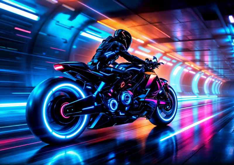 Tron style bike neon | Canvas