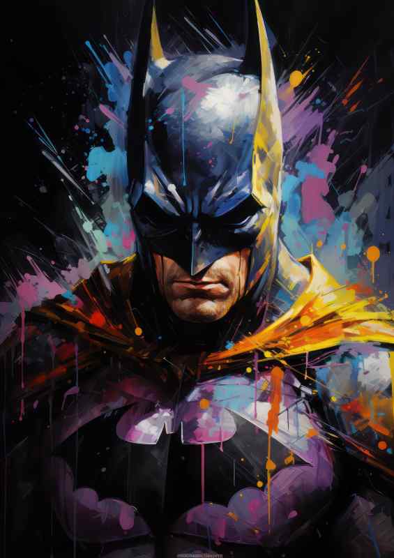Pallet knife painting in the style of batman | Poster