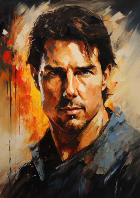Pallet knife painting of Tom Cruise top gun style | Di-Bond