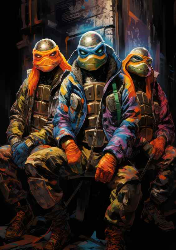 Teenage mutant ninja turtles in a city | Poster