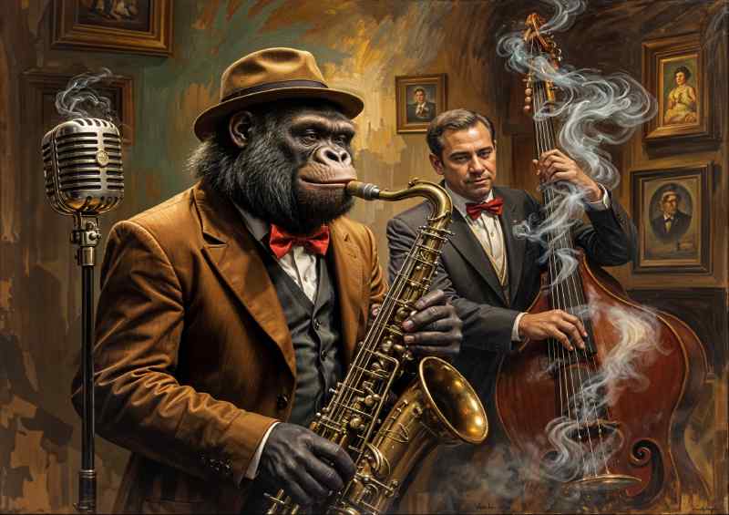 Bernie the gorilla playing the saxaphone | Di-Bond
