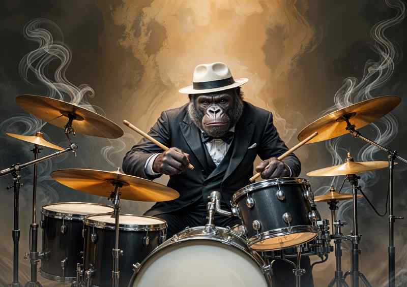 Gorilla on the drums | Canvas