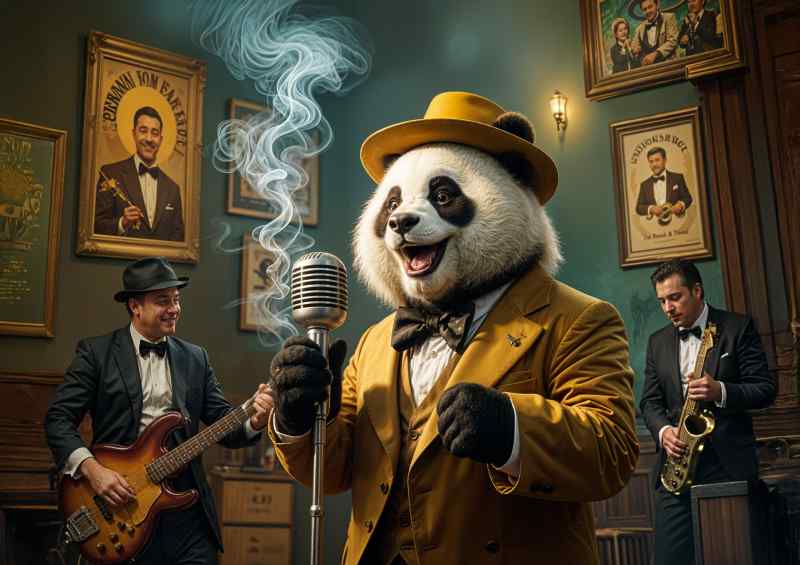 Singing panda in the club | Metal Poster