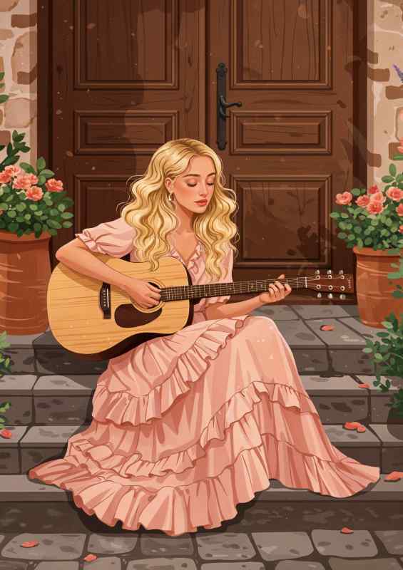 Girl and the guitar | Poster