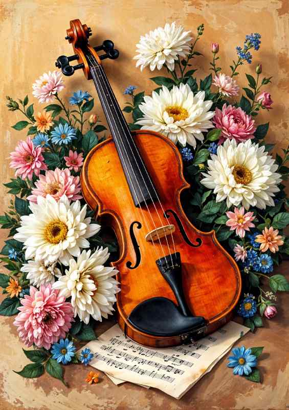 Violin and flowera | Poster