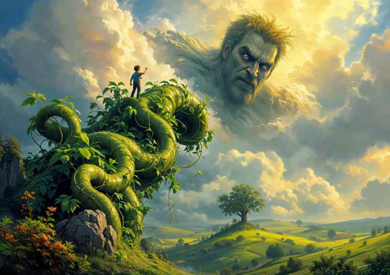 Jack climbing up the tree | Metal Poster