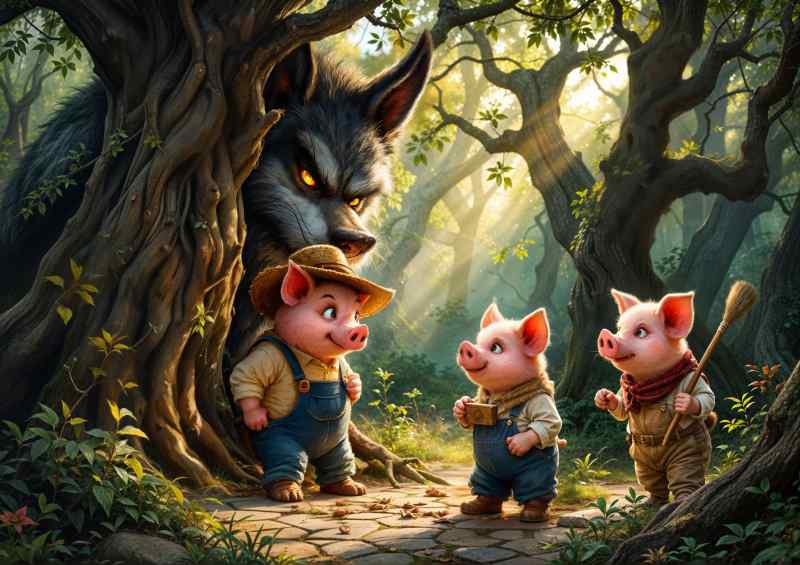 Pigs walking in the woods | Di-Bond