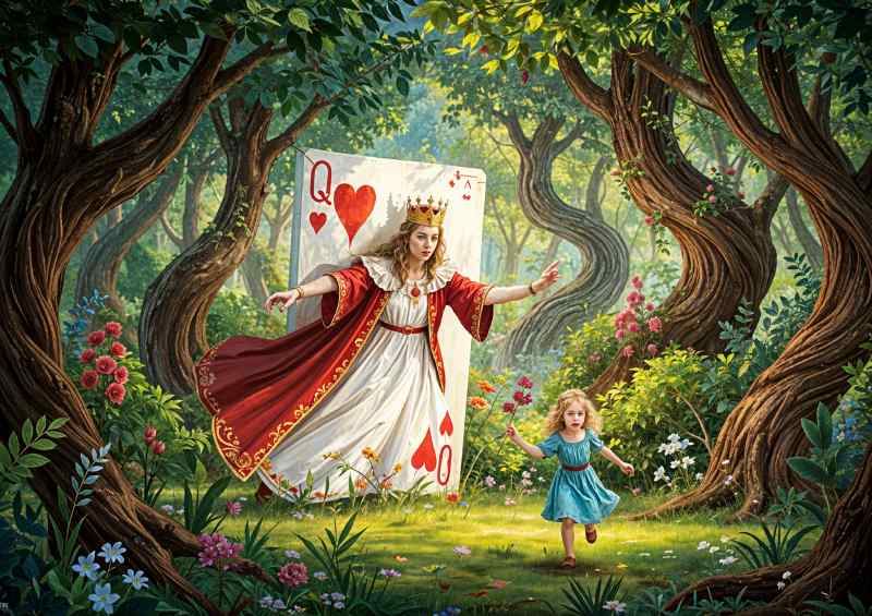 The girl and the queen of hearts | Metal Poster