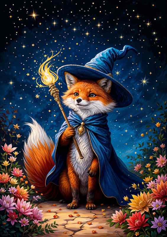 The wizzaard red fox | Canvas