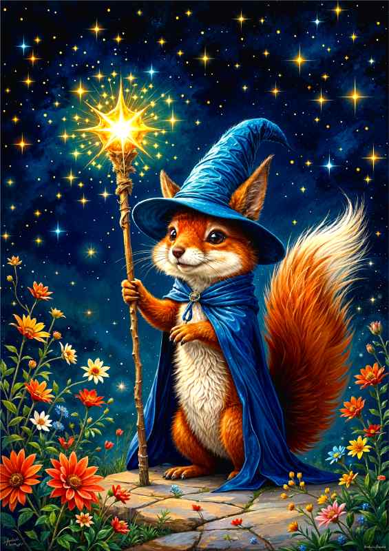 The wizzaard red squirrel | Canvas