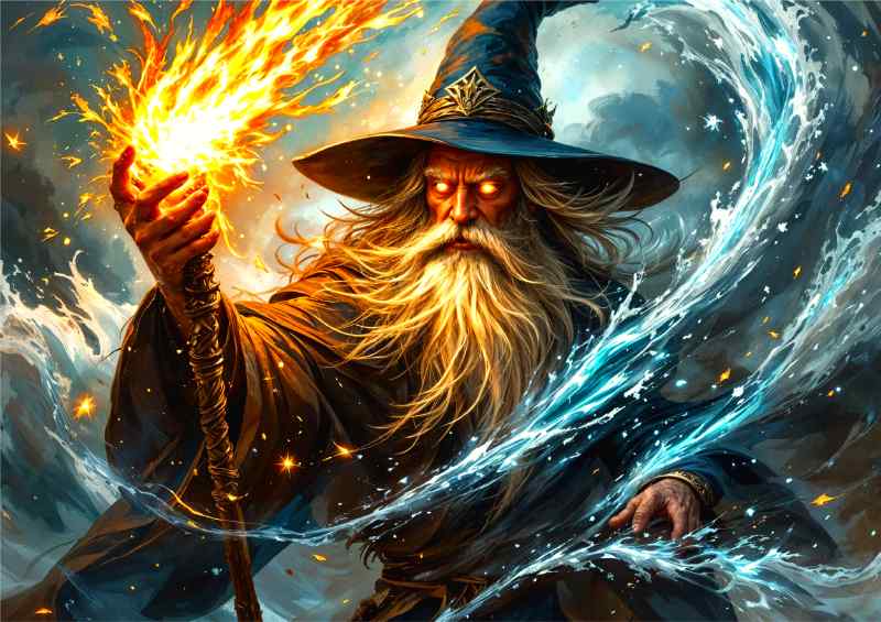 Wizzard in a storm | Metal Poster