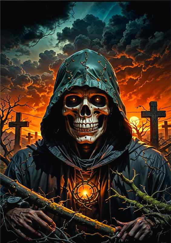 Skelleton riper by the graveyard | Di-Bond