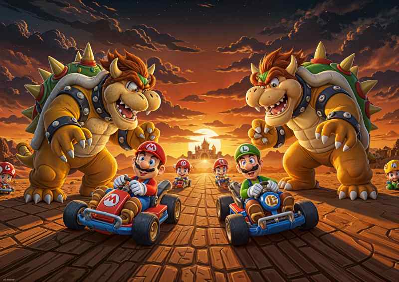 Street race at the castle | Canvas