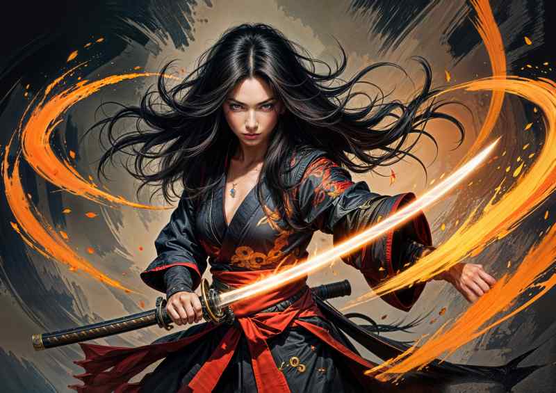 Japanese warrior dark fantasy | Metal Poster