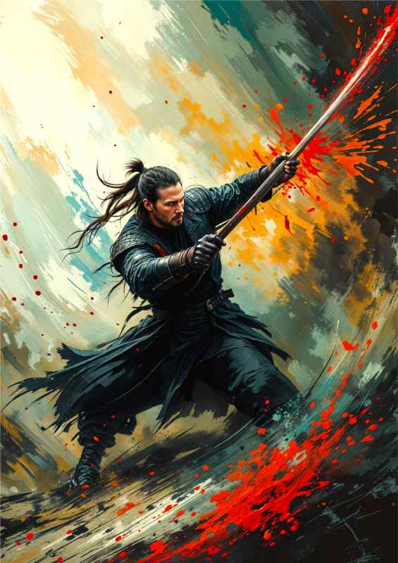 Keanu reaves samurai warrior in fight | Metal Poster