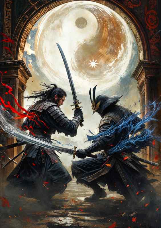 Warriors samurai fighting in battle | Poster