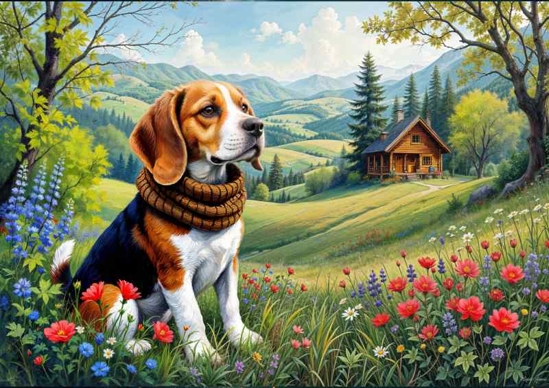 Beagle in the field | Canvas
