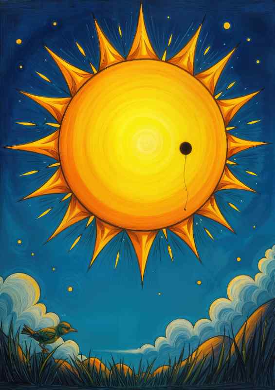 Bright coloured sun and baloon | Canvas