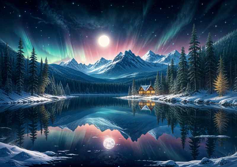 Moonlit mountains in the wilderness | Di-Bond