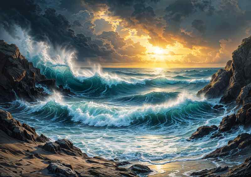 Crashing waves on the rocks | Canvas