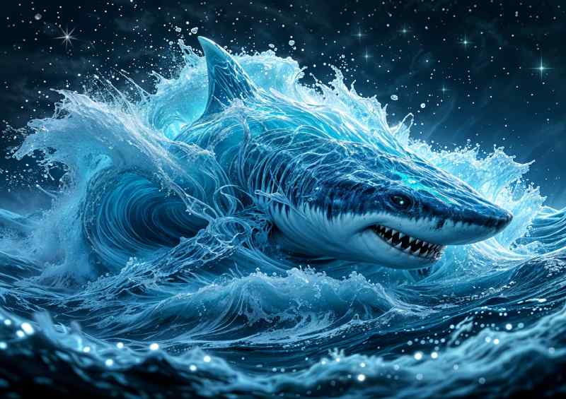 Great white shark in the ocean | Di-Bond