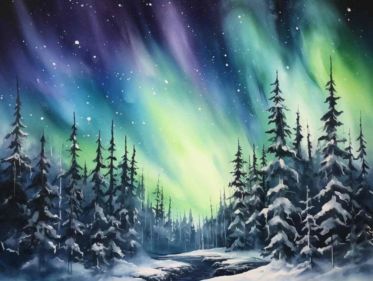 Eternal Night Northern Lights on Riverbank | Di-Bond