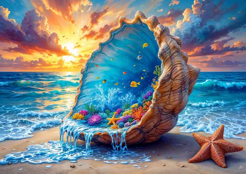 Seashell on the beech | Poster