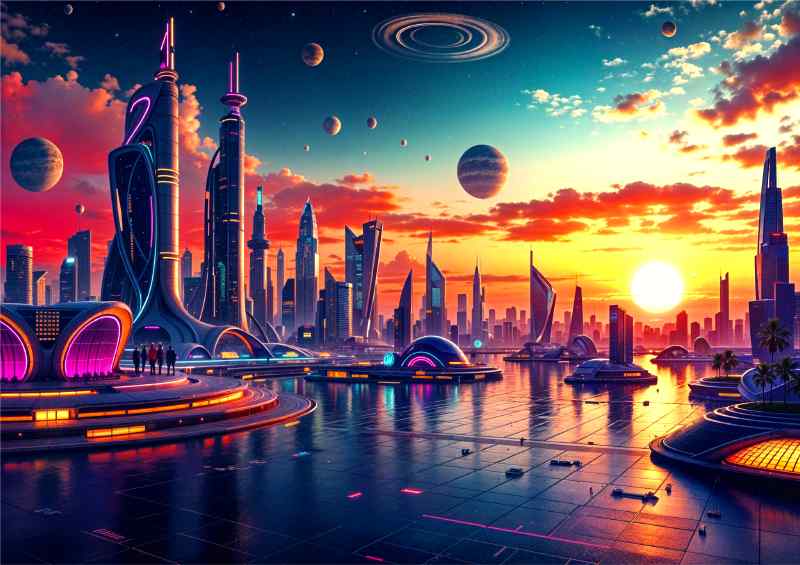 Diffetent neon planets | Poster