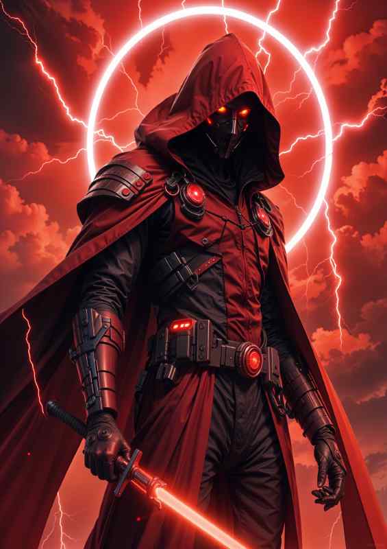 Cyberneon assassin red eyes | Canvas