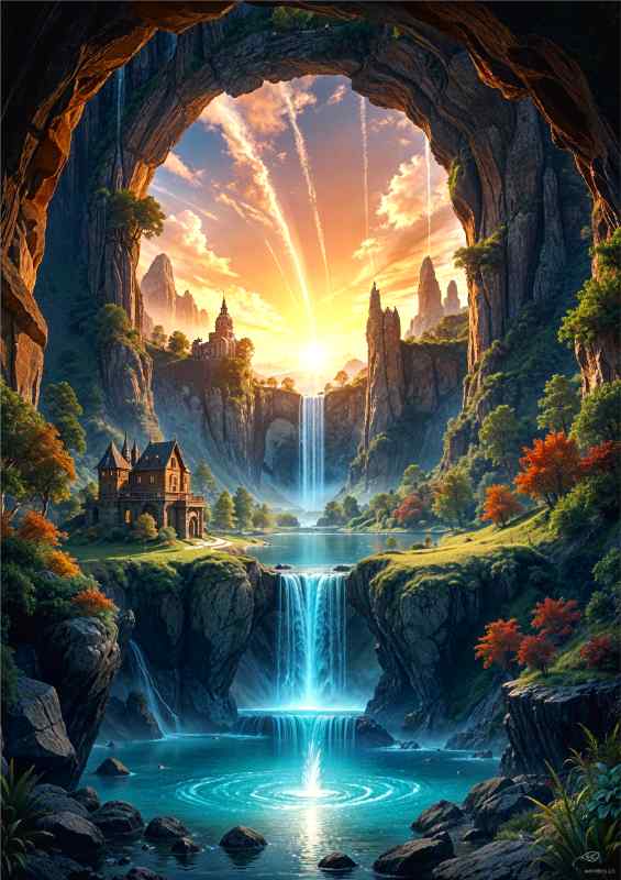 Fantasy the waterfall of life | Di-Bond
