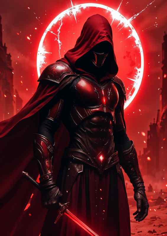 Hooded neon assasin | Canvas