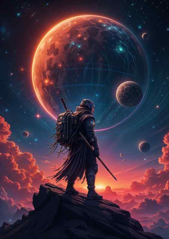 Neon warrior hunting | Canvas