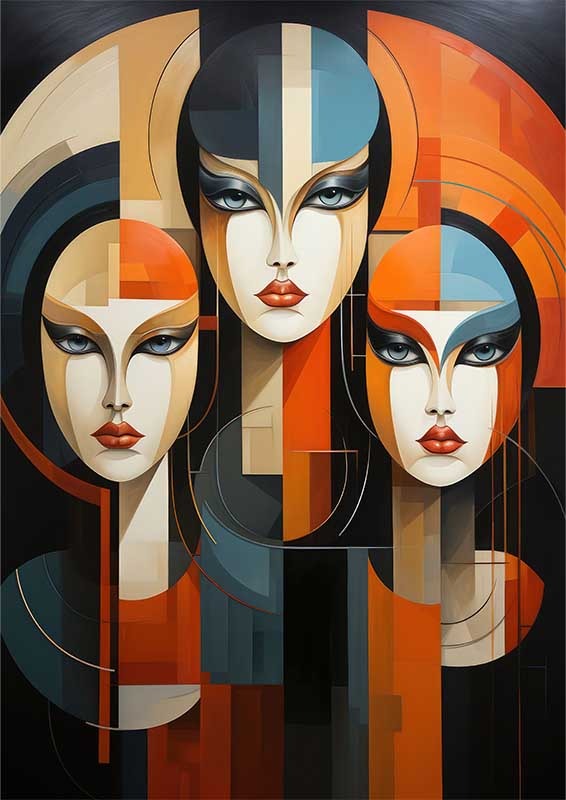 Carnival of Faces quirky colours | Metal Poster
