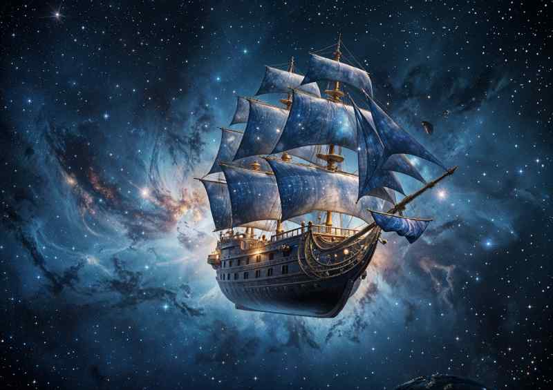 Sailing the silver waves | Metal Poster