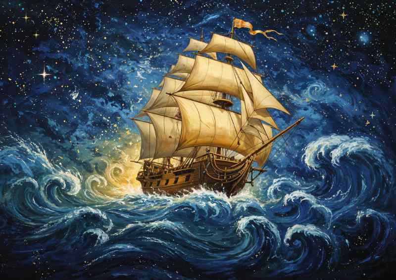 Sailing the space galaxy | Canvas