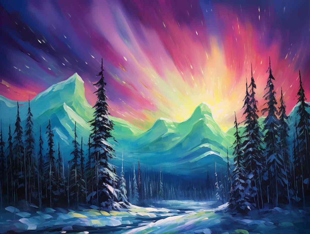 Trees in Twilight Northern Lights Ballet | Canvas