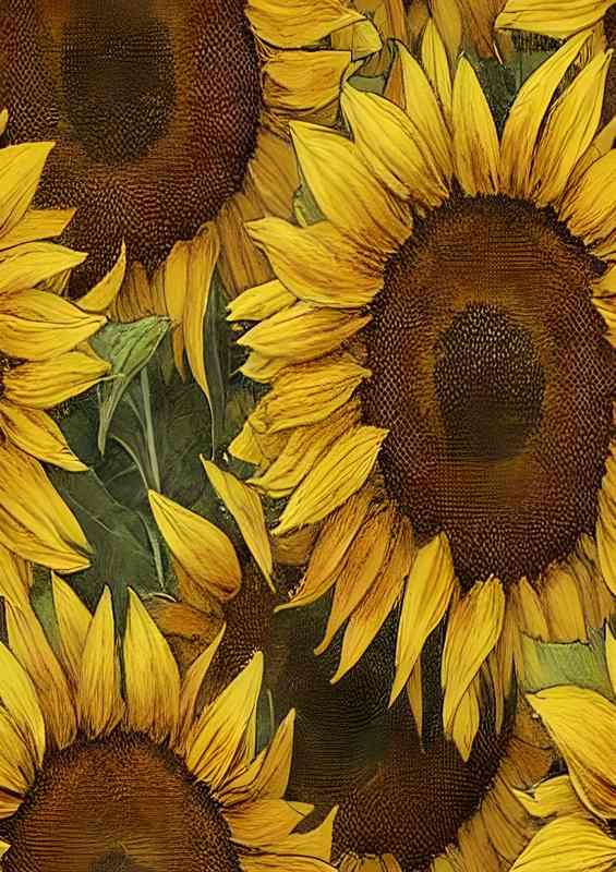 Aquarell Sunflowers Muted Colors | Poster