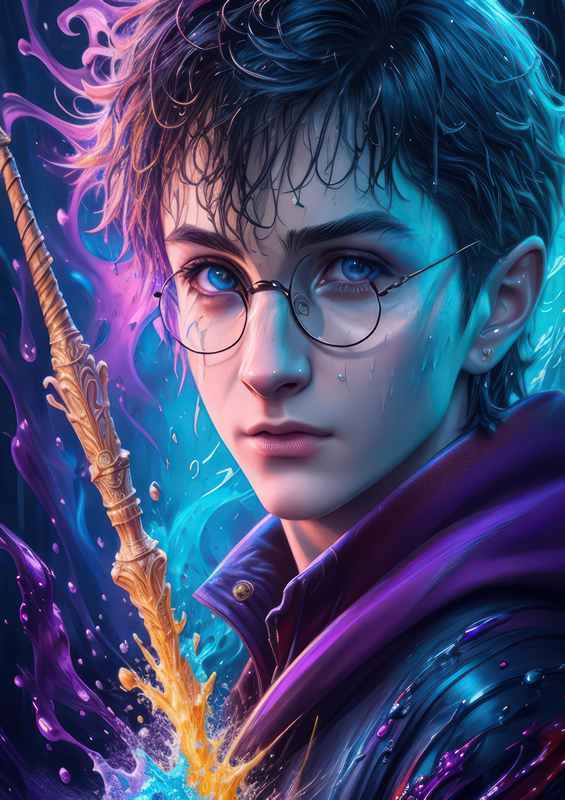 Magic Academy harry potter splash art style | Metal Poster