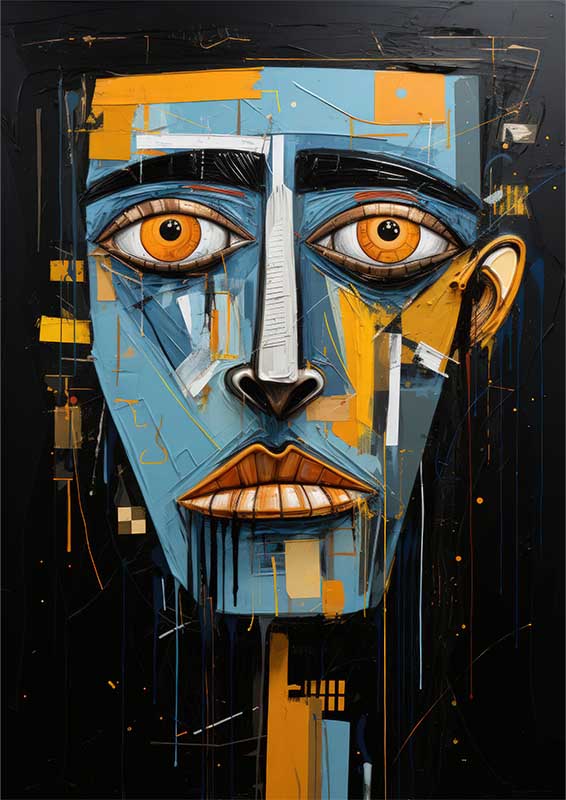 Chroma Quest Abstract Faces on a Colorful Journey | Di-Bond