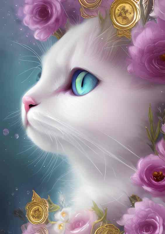 Cute Kitten A Cat Big Blue Eyes | Poster