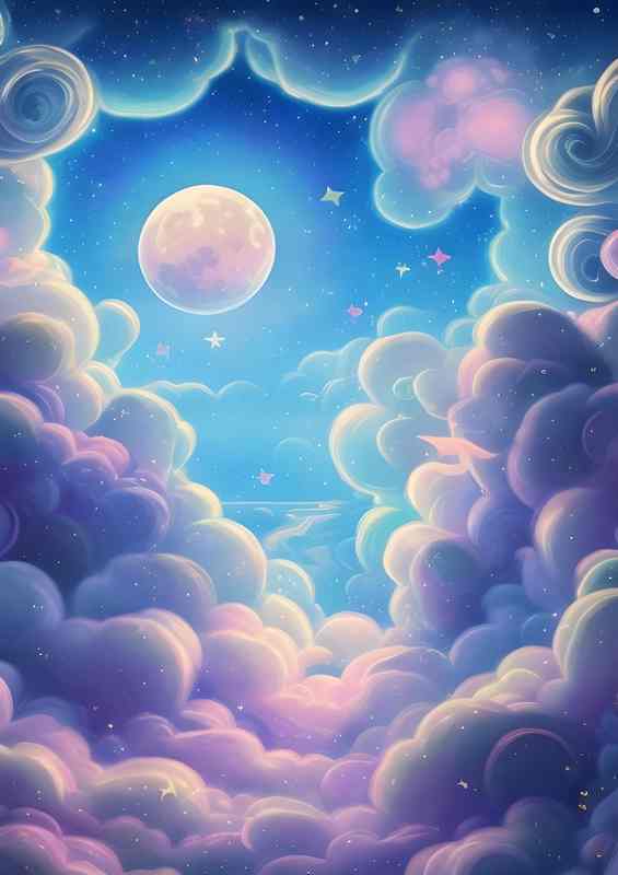 Dream Paradise Clouds Magical Sky | Poster