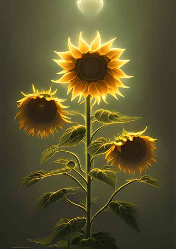 Glow In The Dark Sunflower | Poster